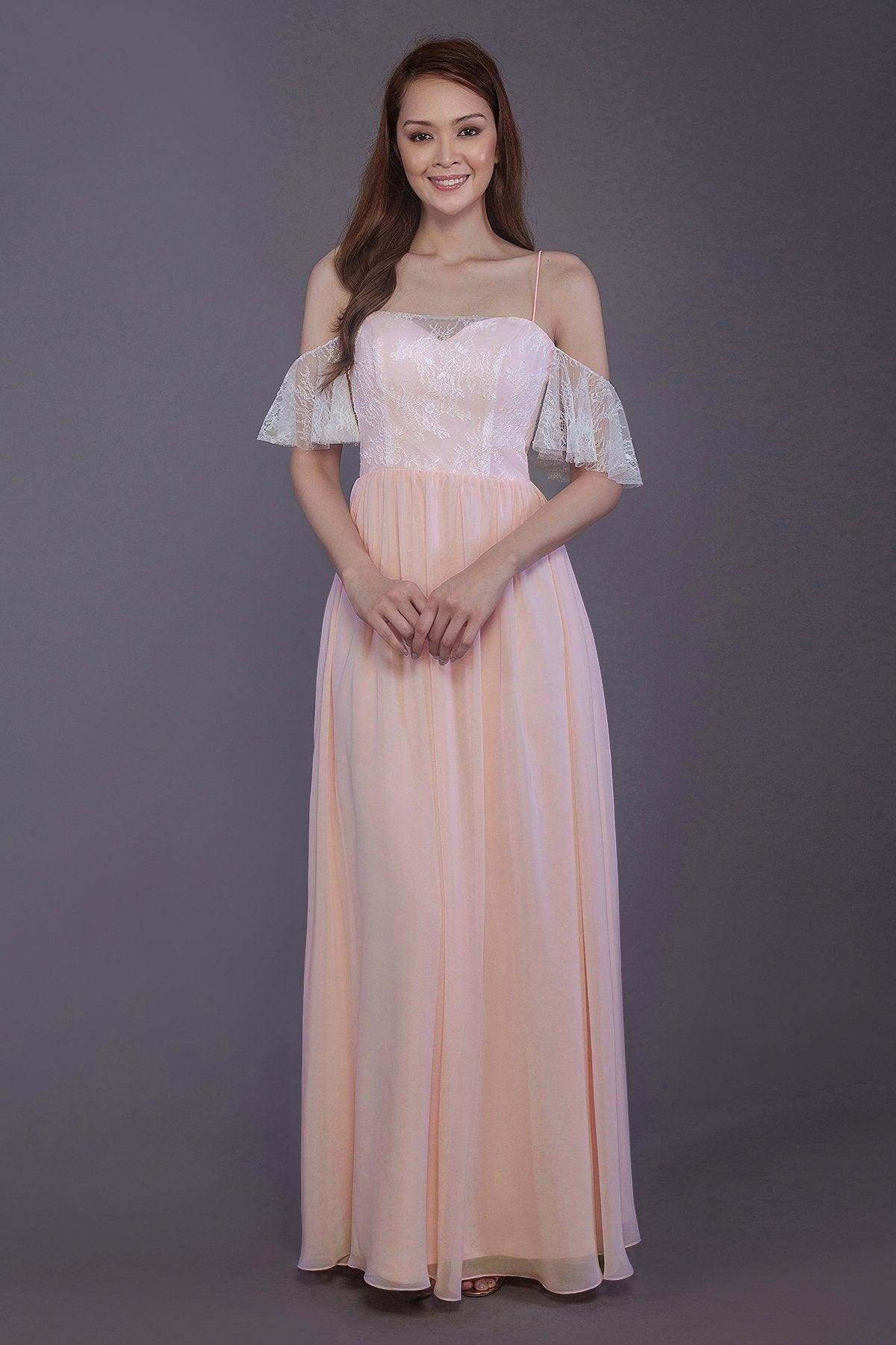 Sheath-Column Floor Length Chiffon Bridesmaid Dress PR3521 - COCOMELODY